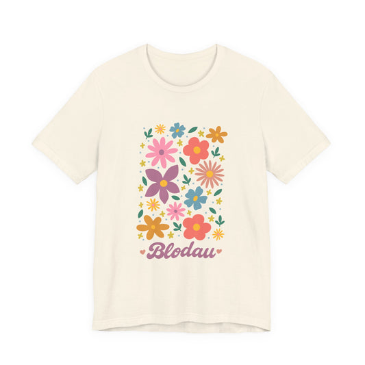 Retro Floral 'Blodau' T-Shirt (Unisex) - Colourful Welsh Wildflower Tee