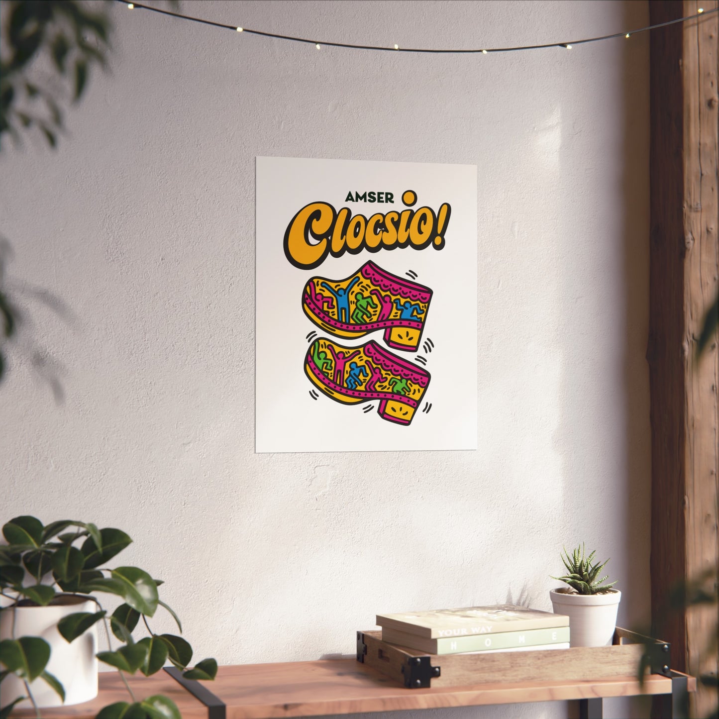 'Amser Clocsio' - Colourful Pop Art Clog Print