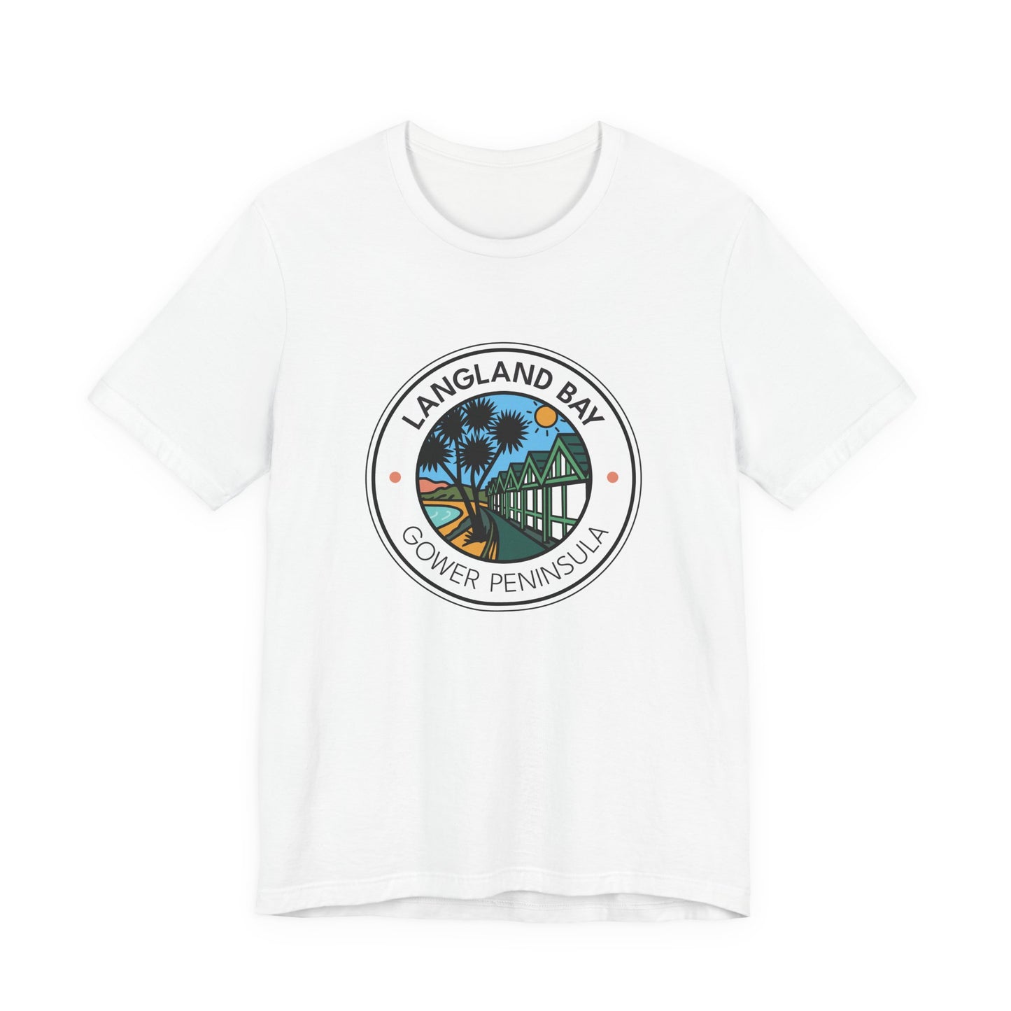 Langland Bay Gower Peninsula Beach T-Shirt (Unisex) - Coastal Surf & Sun Graphic Tee