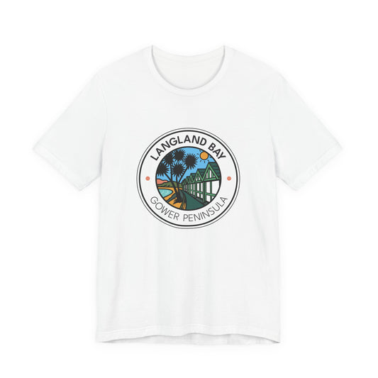 Langland Bay Gower Peninsula Beach T-Shirt (Unisex) - Coastal Surf & Sun Graphic Tee