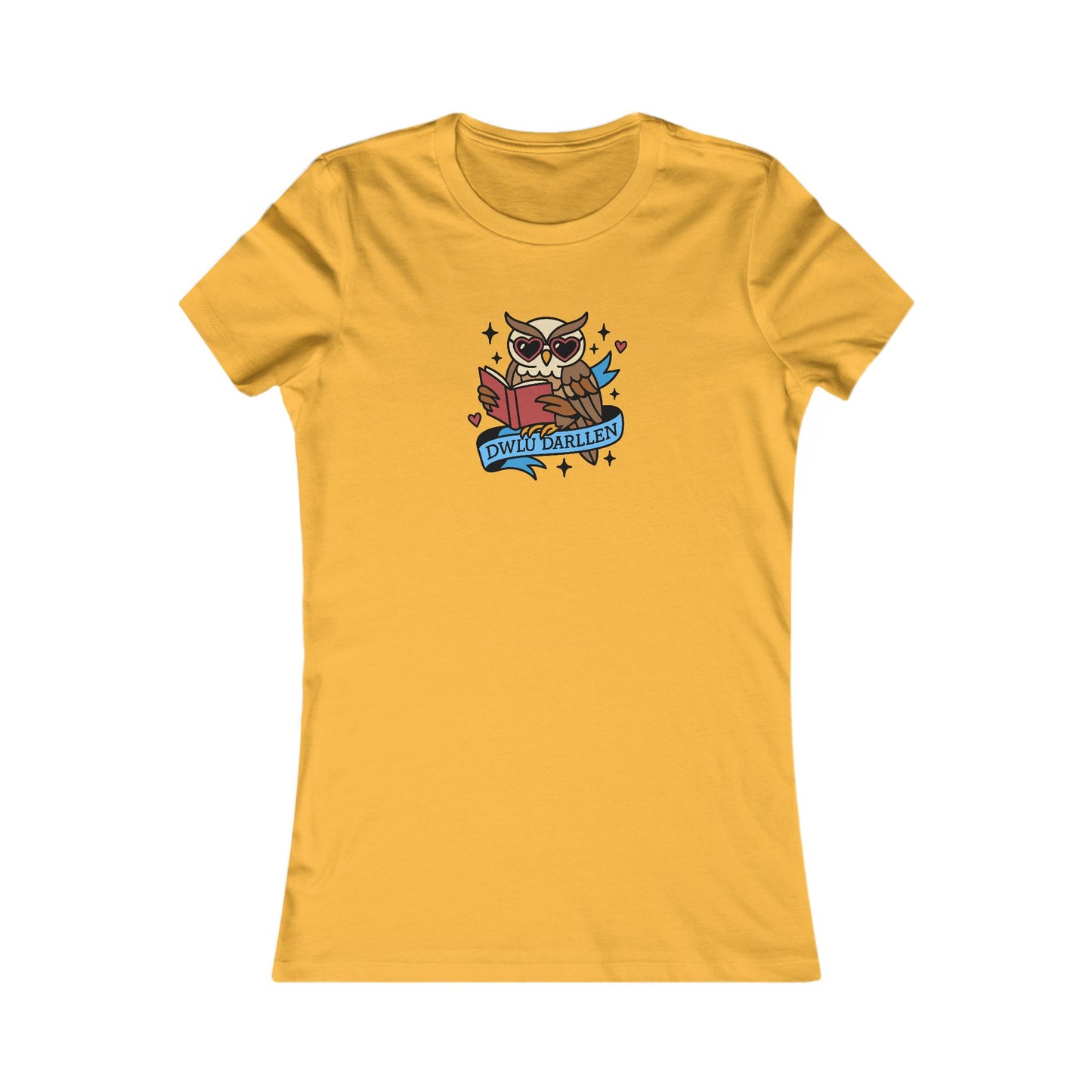 Women's Cute Reading Owl Tee — 'Dwlu Darllen'