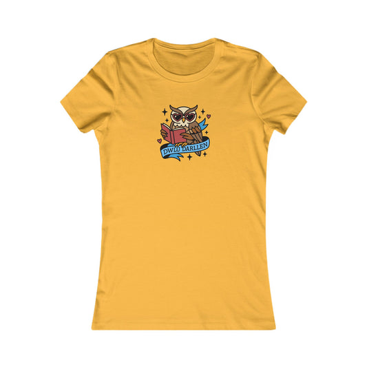Women's Cute Reading Owl Tee — 'Dwlu Darllen'