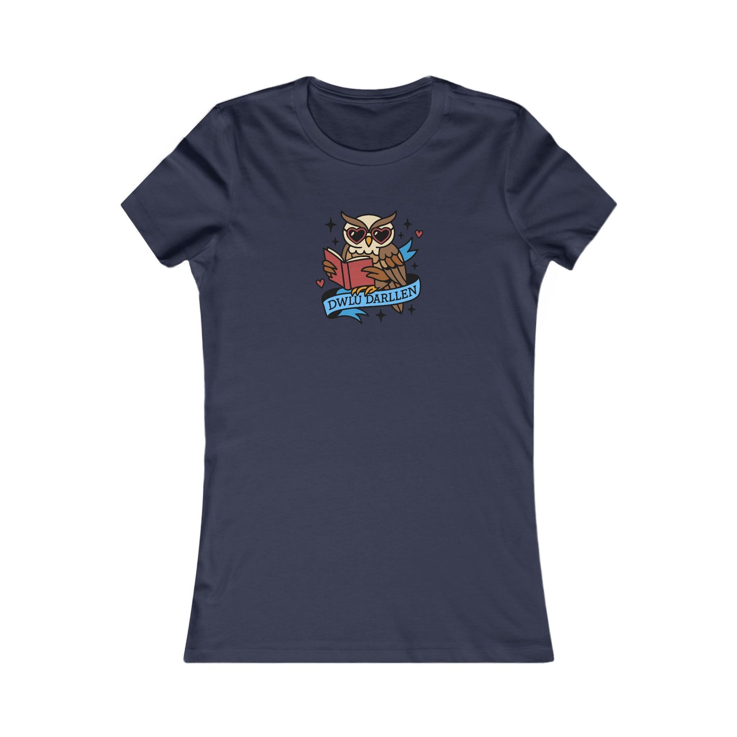 Women's Cute Reading Owl Tee — 'Dwlu Darllen'