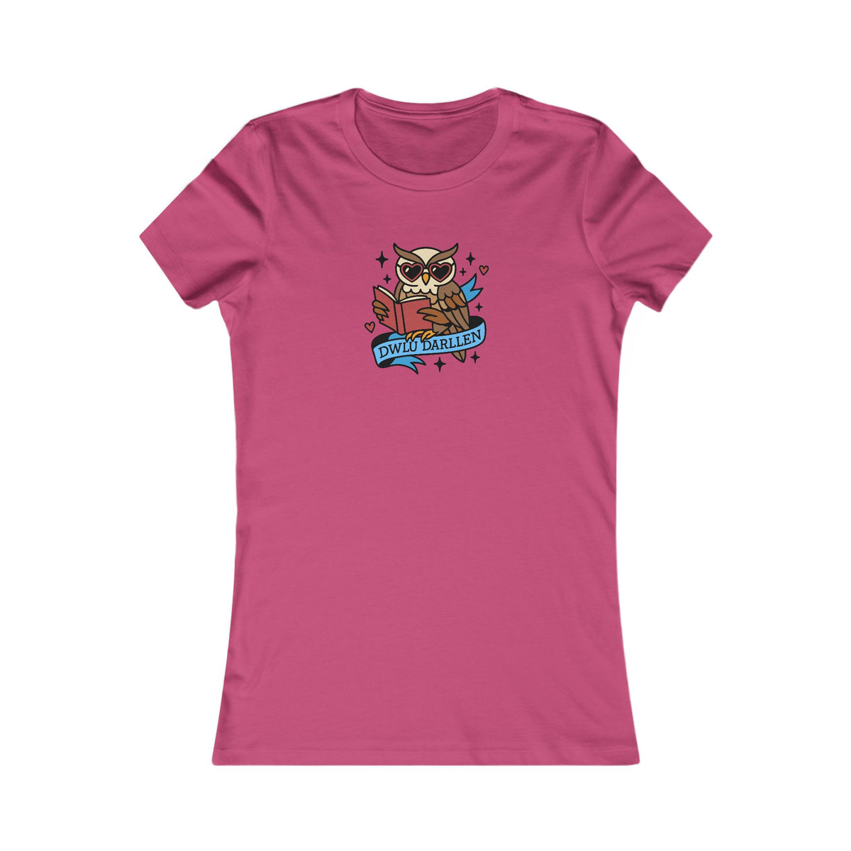 Women's Cute Reading Owl Tee - 'Dwlu Darllen'