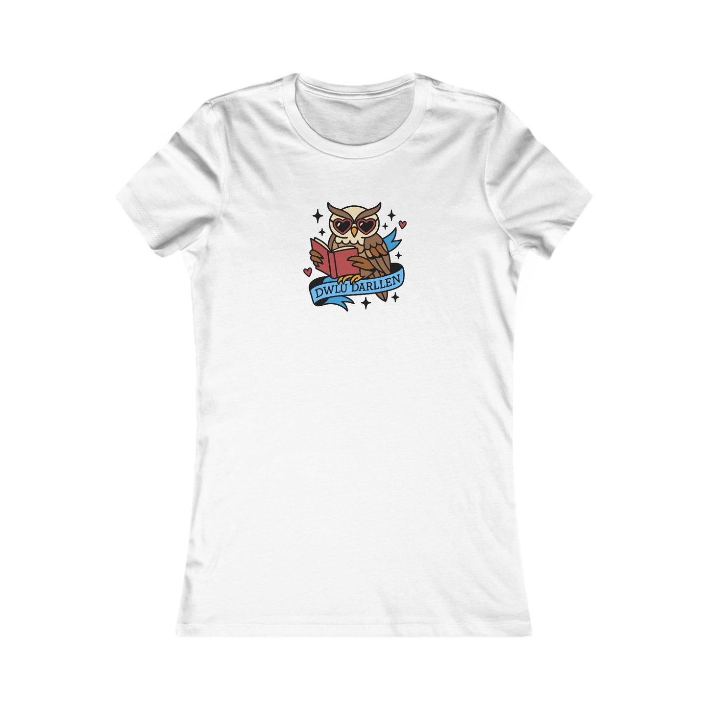 Women's Cute Reading Owl Tee — 'Dwlu Darllen'