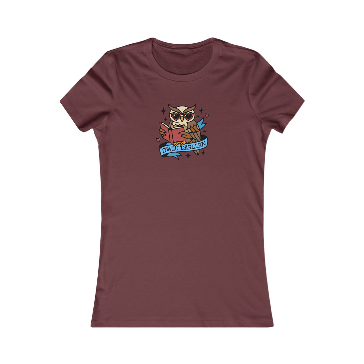 Women's Cute Reading Owl Tee - 'Dwlu Darllen'