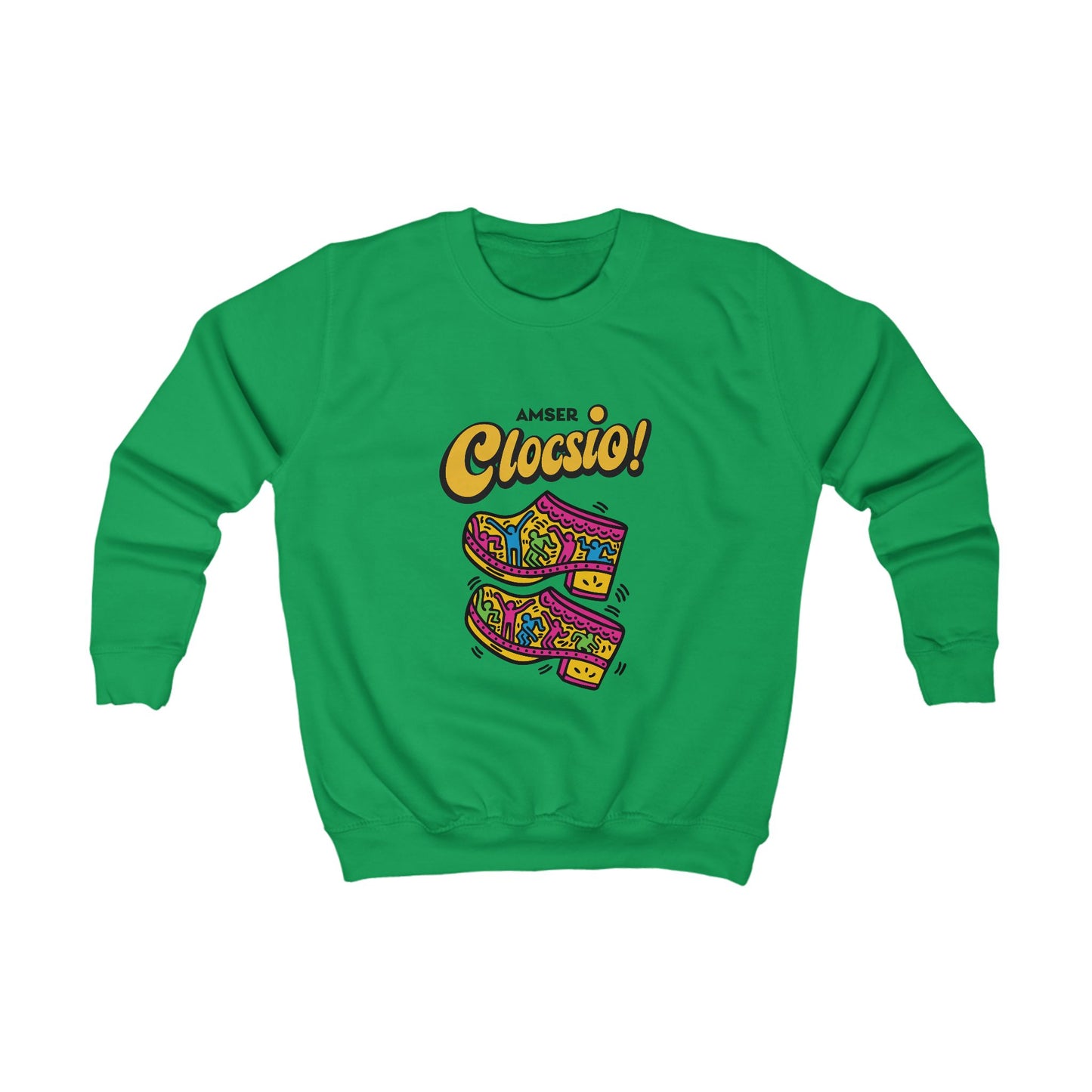 Kids  'Amser Clocsio!' Colorful Welsh Jumper