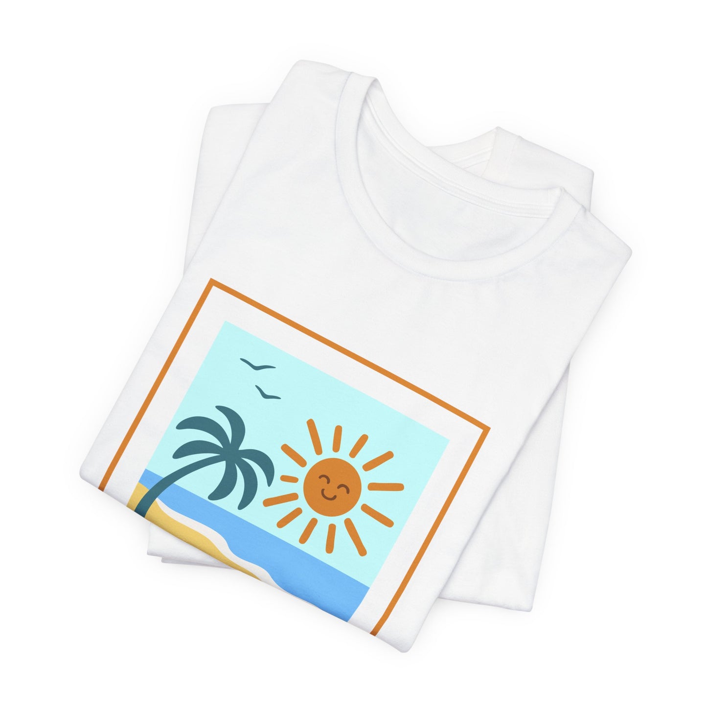Beach Scene T-Shirt — "Traeth · Haul · Hwyl" Sunny Palm Unisex Tee