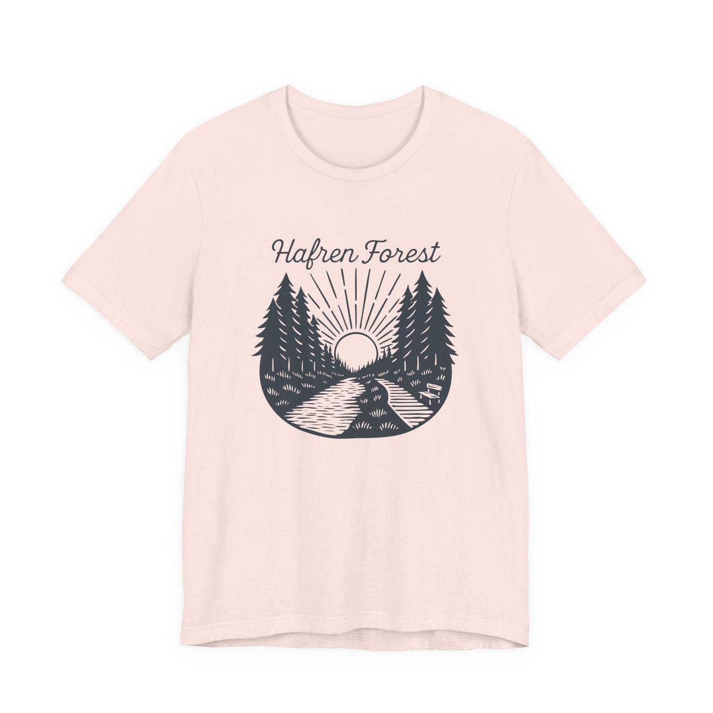 Hafren Forest T-Shirt (Unisex) — Vintage Forest Sunrise Double Sided Tee