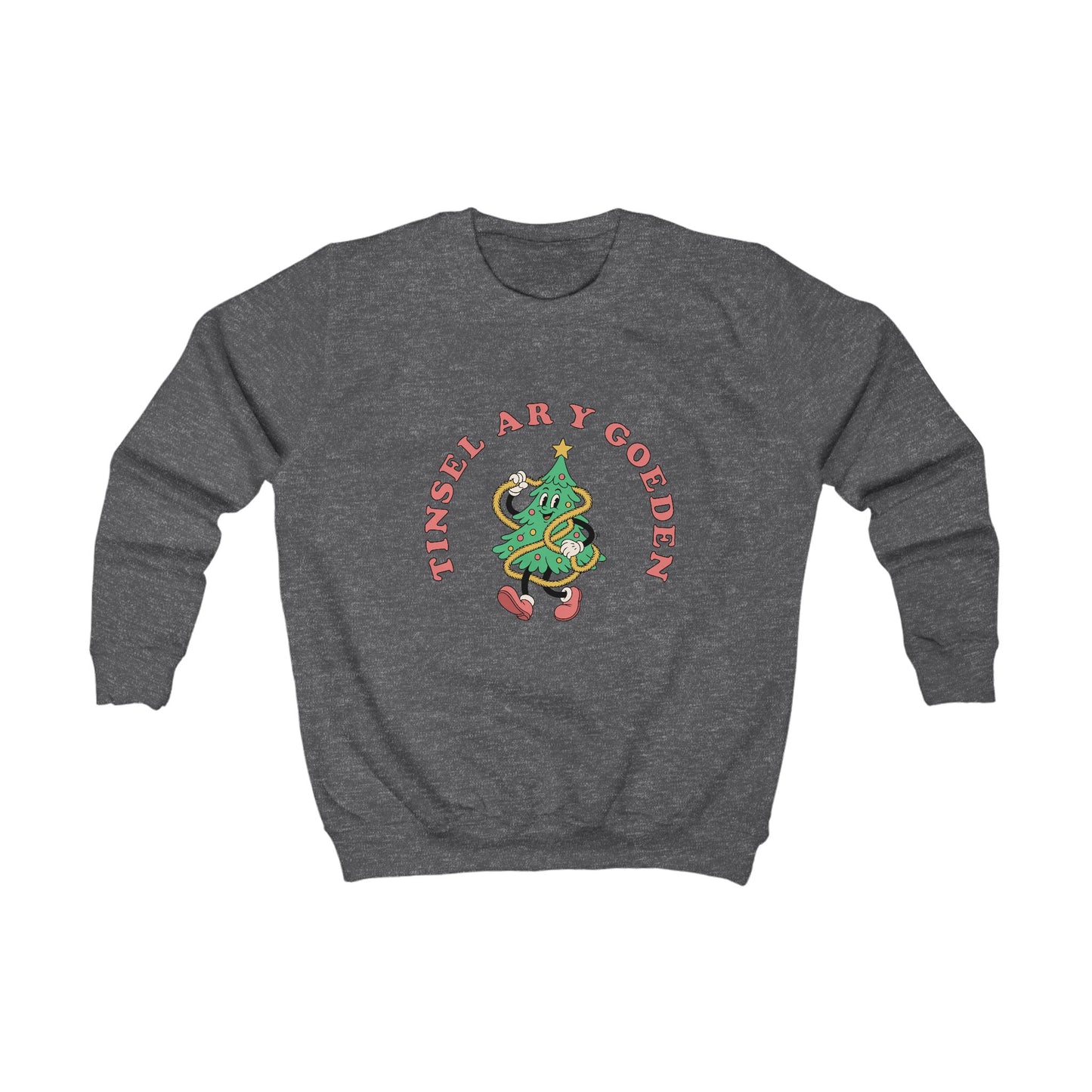Kids "Tinsel Ar Y Goeden" Retro Christmas Tree Jumper