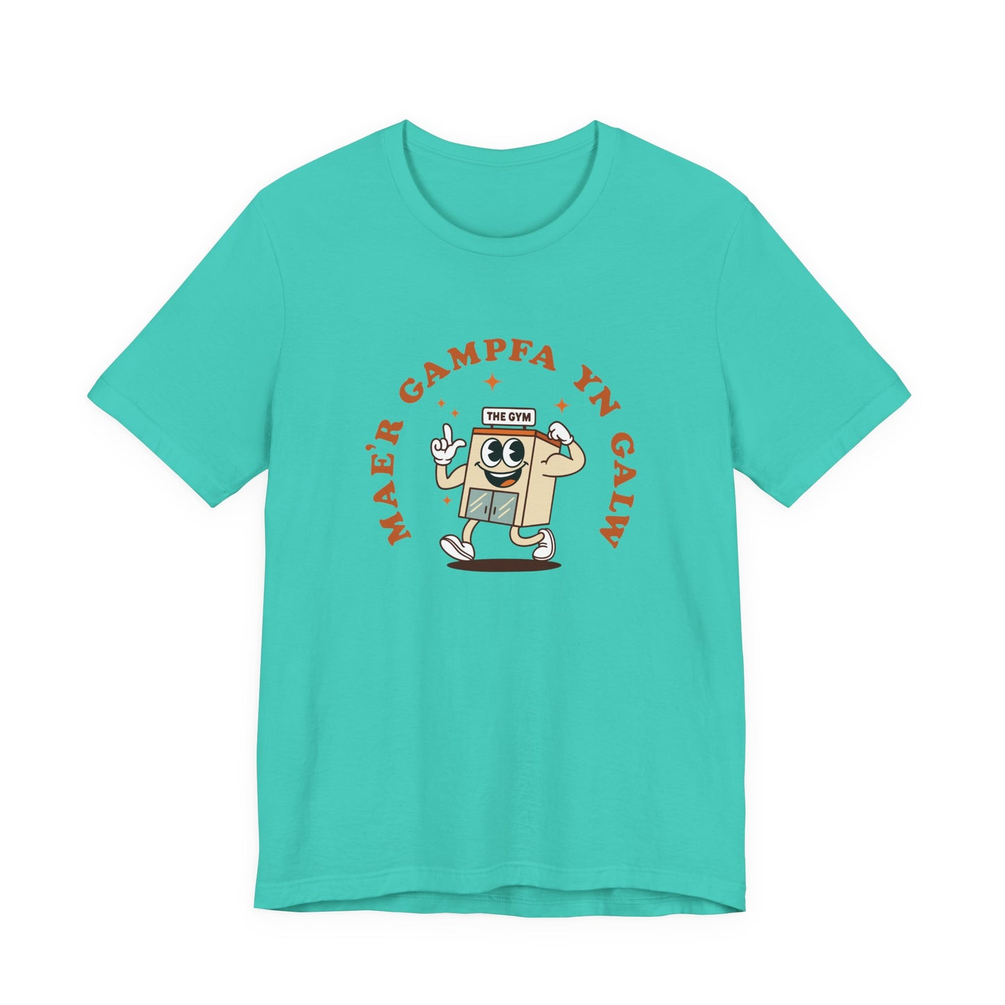 'Mae'r Gampfa yn Galw' - Retro Welsh Language Unisex Tee - The Gym is Calling