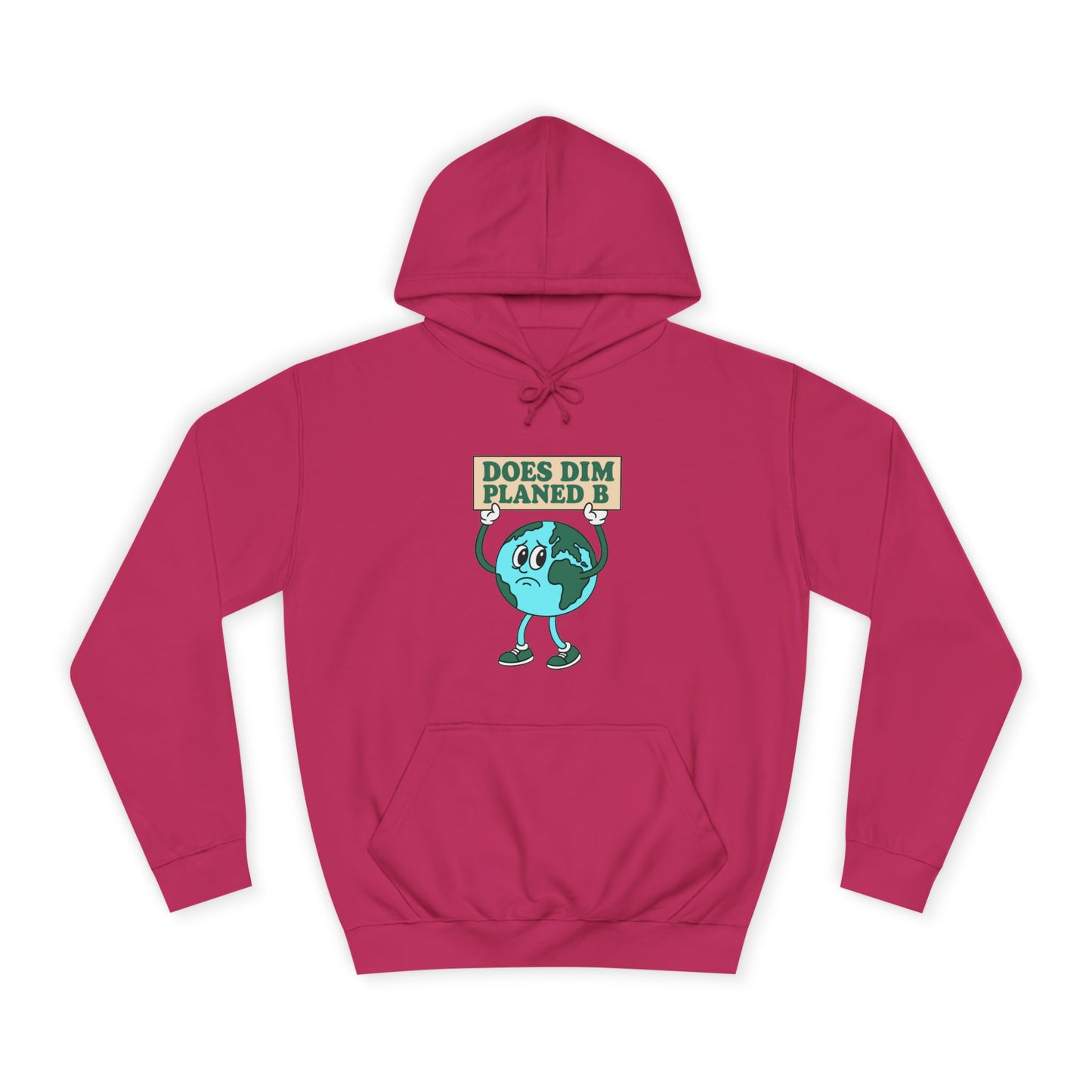Retro Planet Earth Cartoon Hoodie — "Does Dim Planed B"