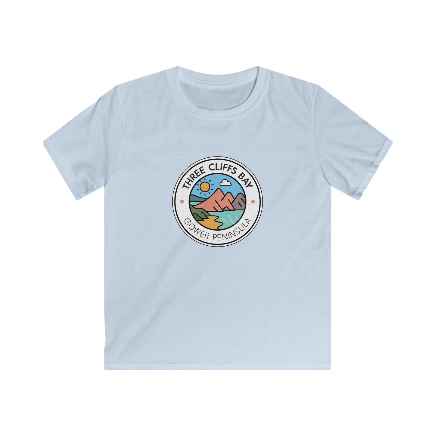 Kids T-Shirt— Three Cliffs Bay, Swansea Beach Graphic Tee