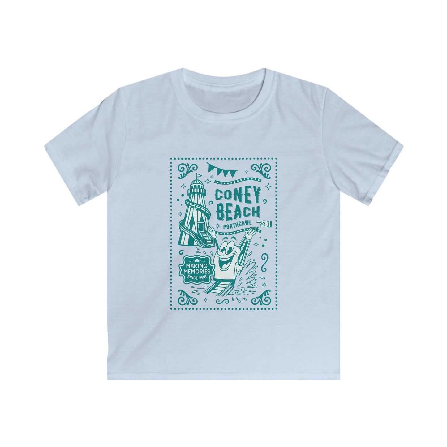Kids Coney Beach T‑Shirt - Vintage Seaside Tee