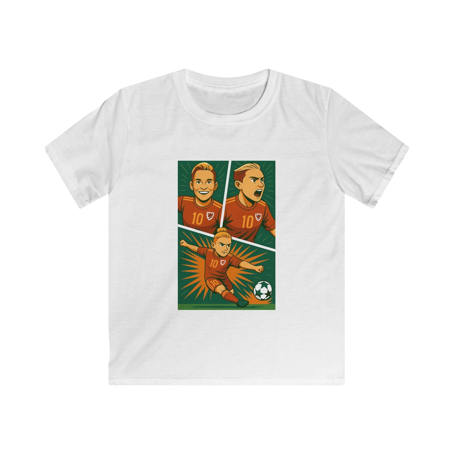 Kids Jess Fishlock Football Hero Tee — Anime Inspired, Comic Book Style