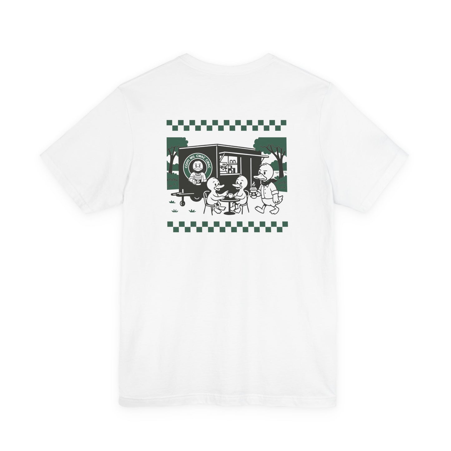 Wil Cwac Cwac Coffee Unisex T-shirt - Retro Cafe T-Shirt (Double Sided)