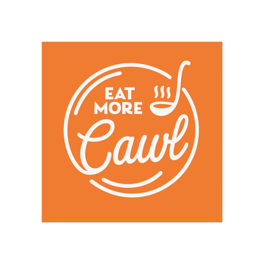 "Eat More Cawl" Orange Kitchen Wall Art Print