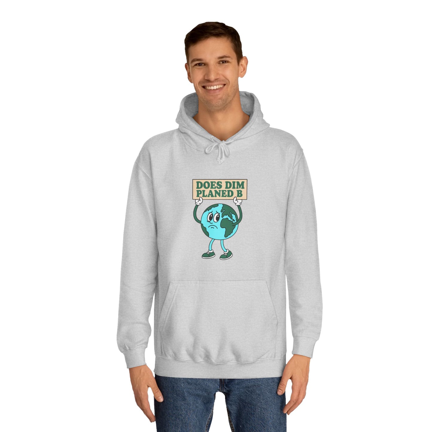 Retro Planet Earth Cartoon Hoodie — "Does Dim Planed B"