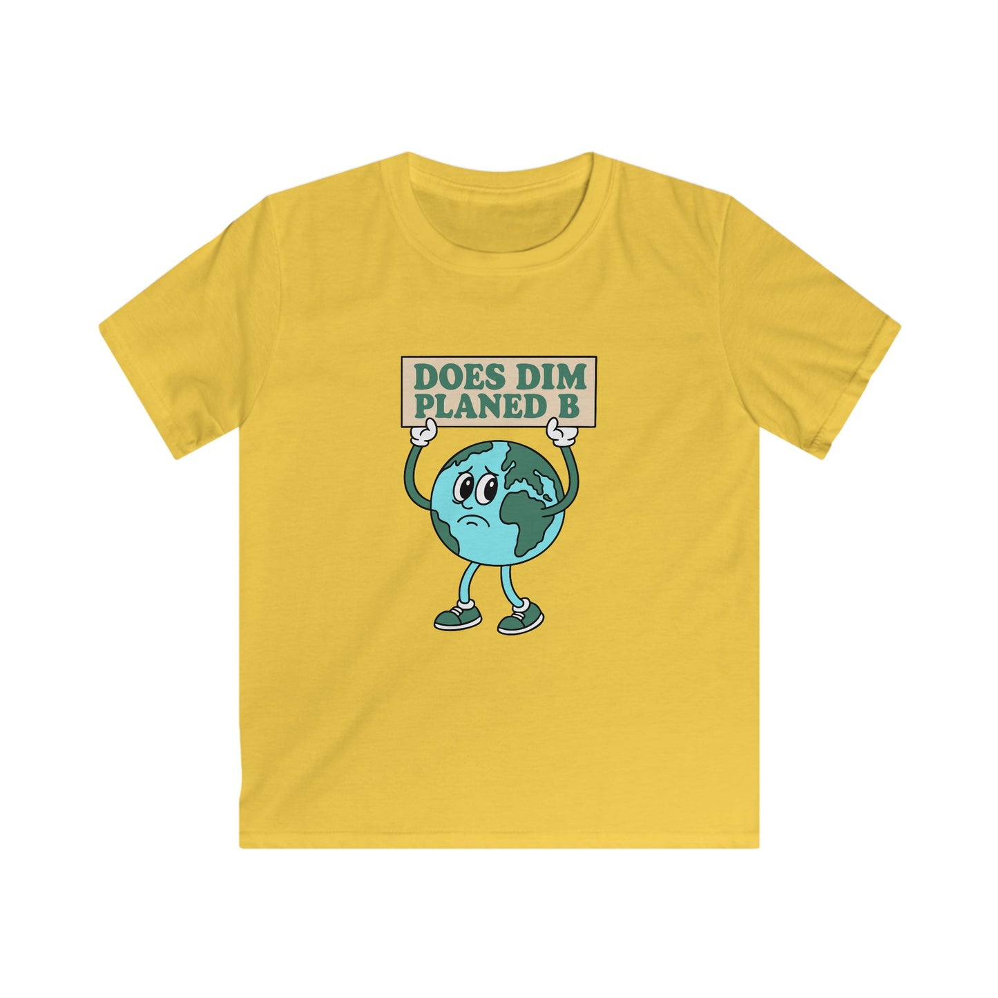 'Does Dim Planed B' Kids Environmental Welsh Language T-Shirt