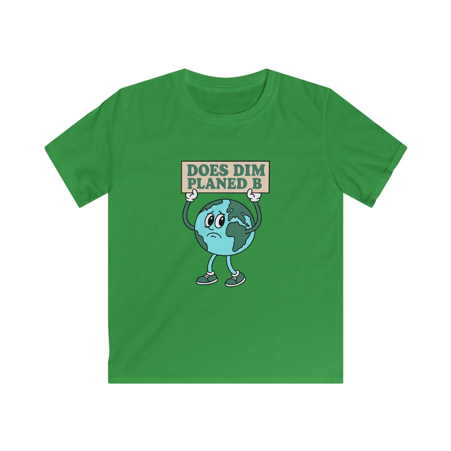 'Does Dim Planed B' Kids Environmental Welsh Language T-Shirt