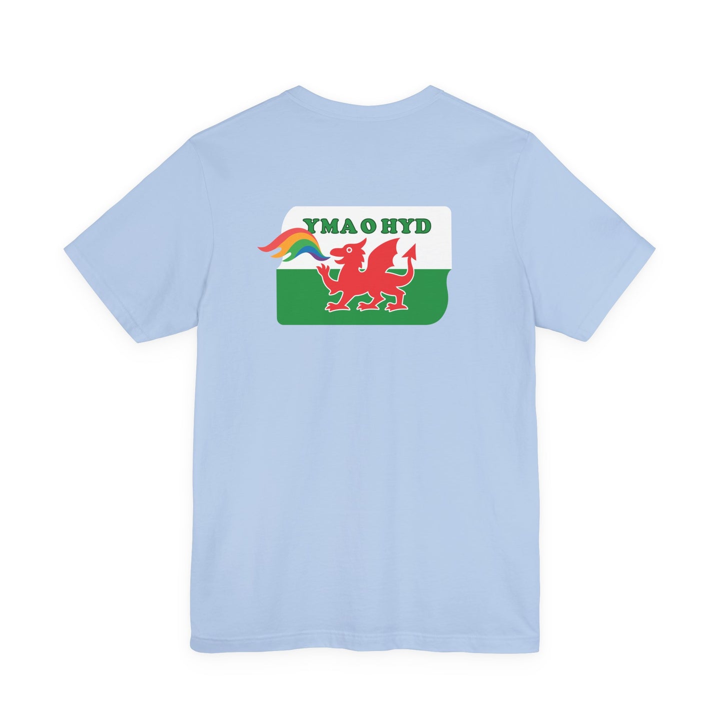 Welsh Dragon Rainbow Tee (Unisex) — Yma o Hyd Graphic T-Shirt (Double sided)
