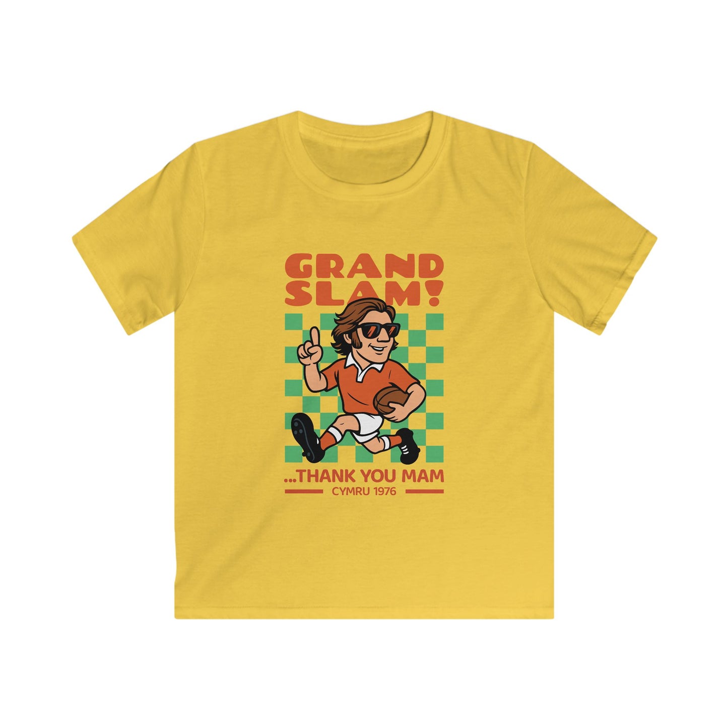 Kids Retro Rugby T-Shirt — Vintage Wales Grand Slam 1976 Tee
