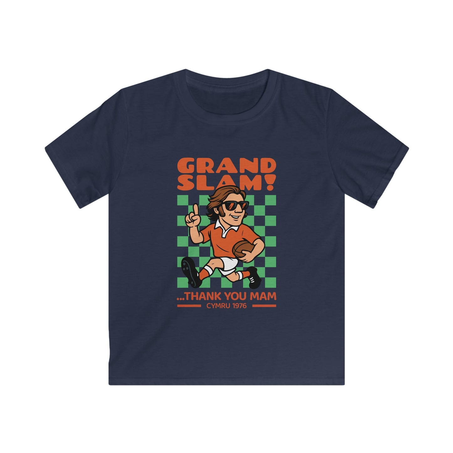 Kids Retro Rugby T-Shirt — Vintage Wales Grand Slam 1976 Tee
