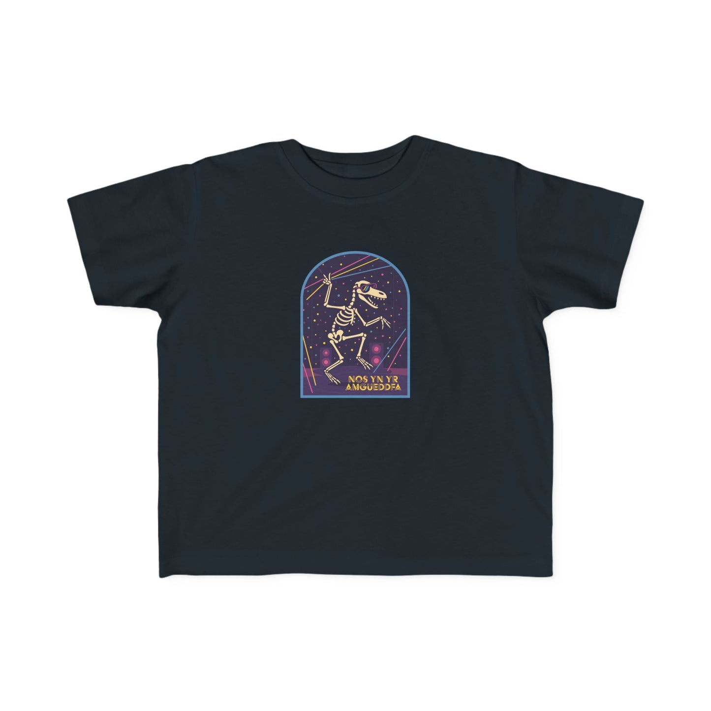 Toddler Fossil Dance T-Shirt - 'Nos Yn Yr Amgueddfa'
