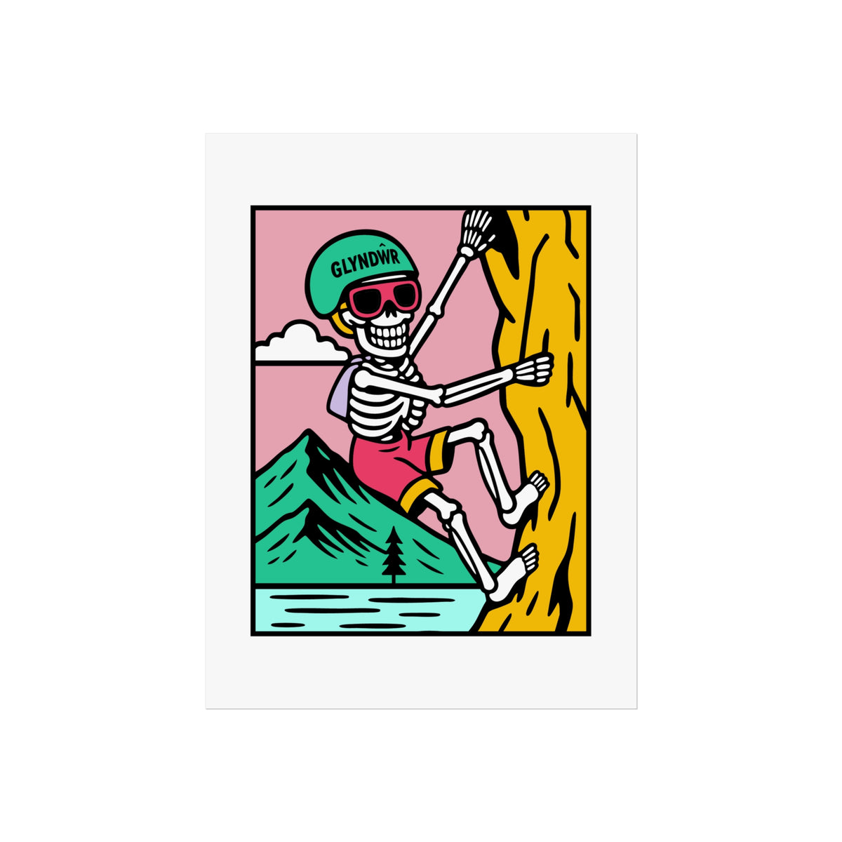 Owain Glyndŵr Skeleton Mountain Climbing Fine Art Poster