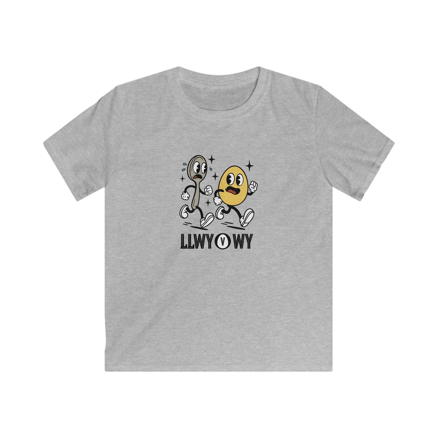 Retro Egg & Spoon Race - "LLWY v WY" - Welsh Kids T-Shirt