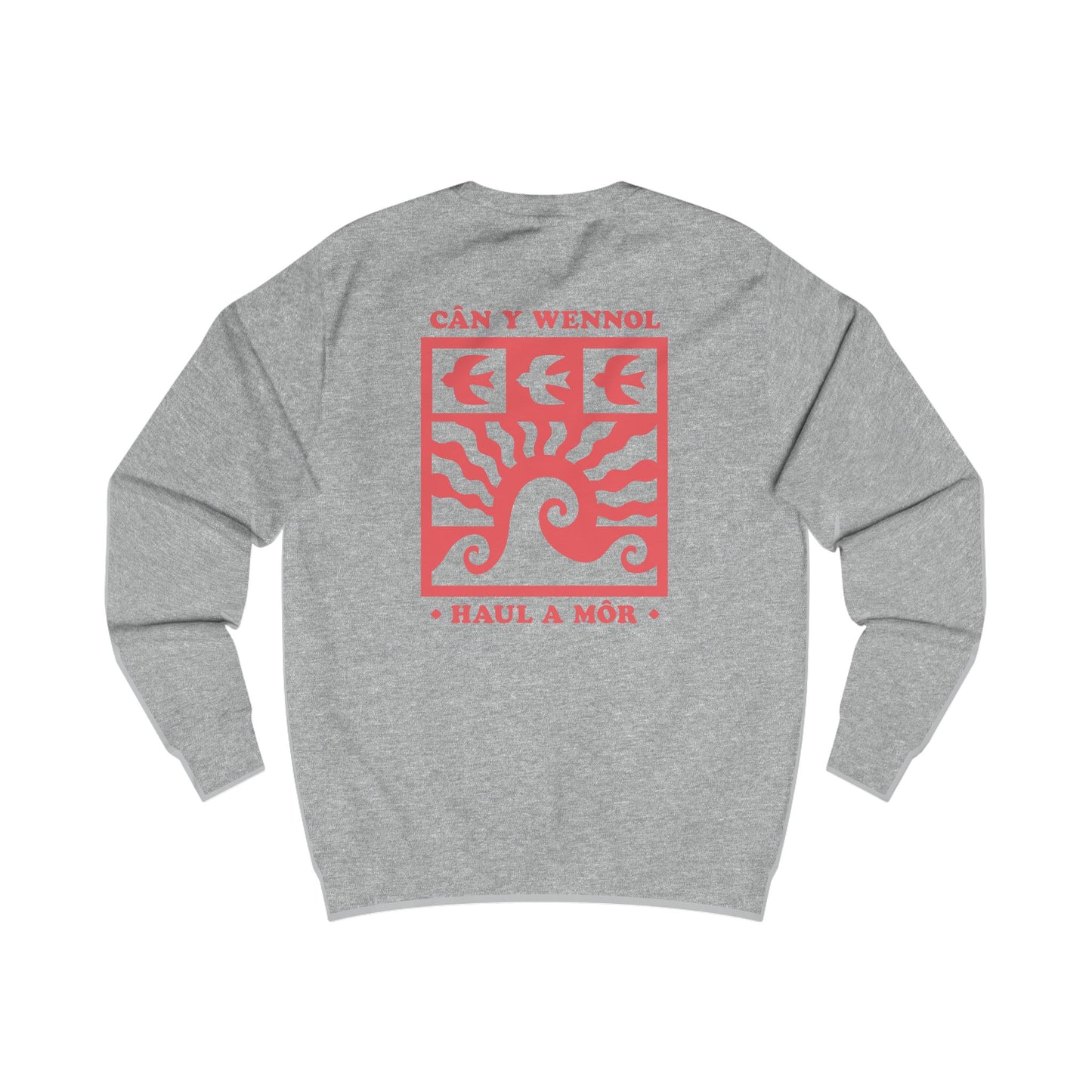 Welsh Surf Unisex Sweatshirt - 'Cân y Wennol / Haul a Môr' (Double Sided)