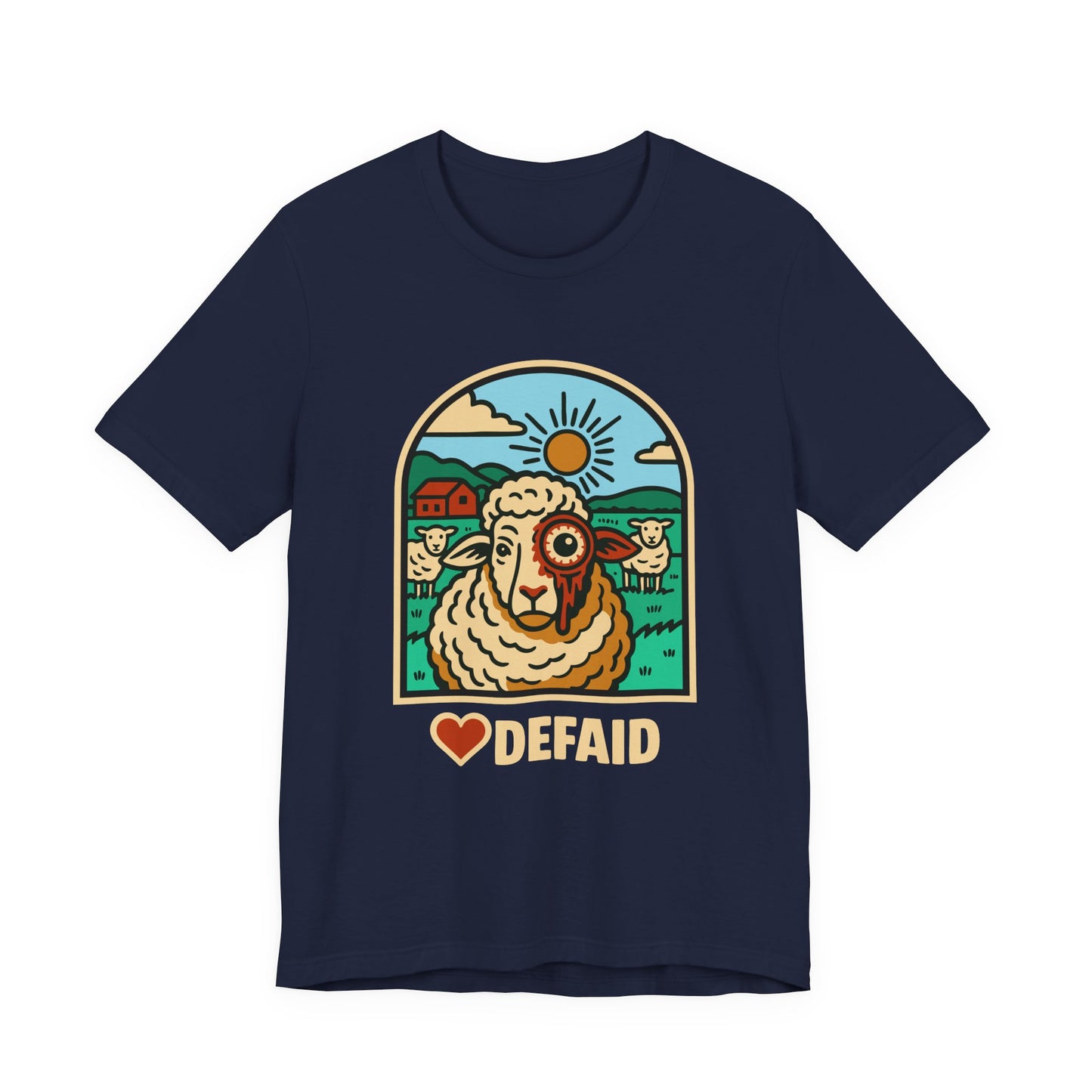 Welsh Alien Sheep Unisex Tee - 'Defaid' - Alien Earth
