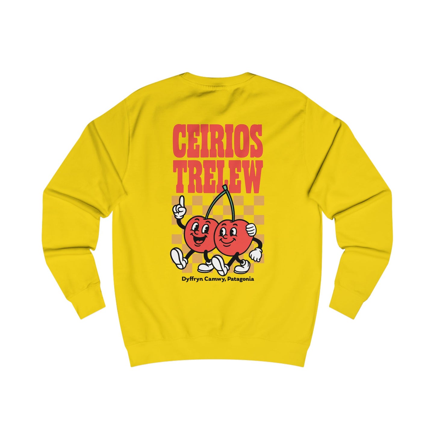 Retro Cherry Unisex Sweatshirt - 'Ceirios Trelew, Patagonia' (Double Sided)