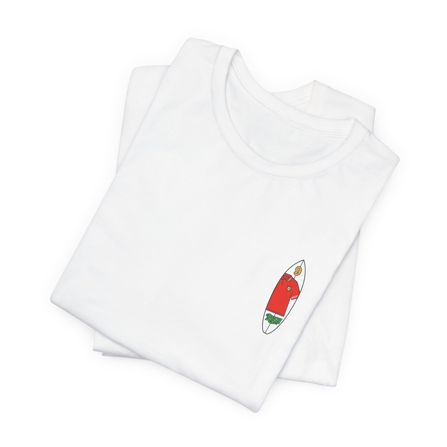 Ian Rush Surf T-Shirt (Unisex) - Wales 90s Kit Football Shirt (Double Sided)