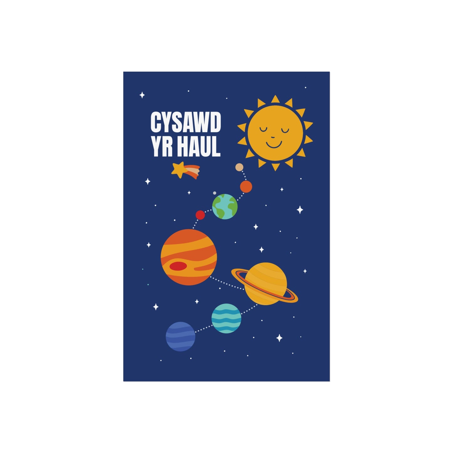 Welsh Solar System Fine Art Poster - 'Cysawd Yr Haul'