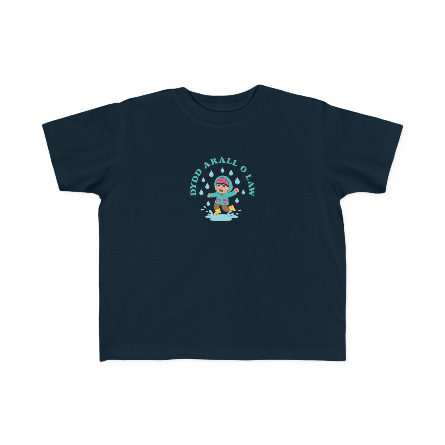 Toddler Rain T-shirt - 'Dydd Arall O Law'