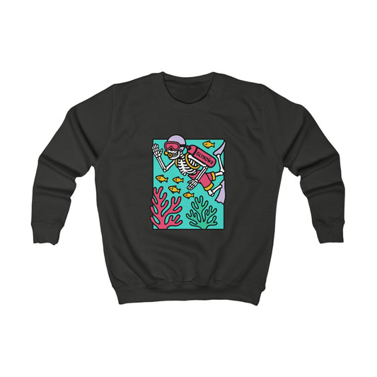 Kids Skeleton Glyndŵr Jumper — Scuba Diver Design