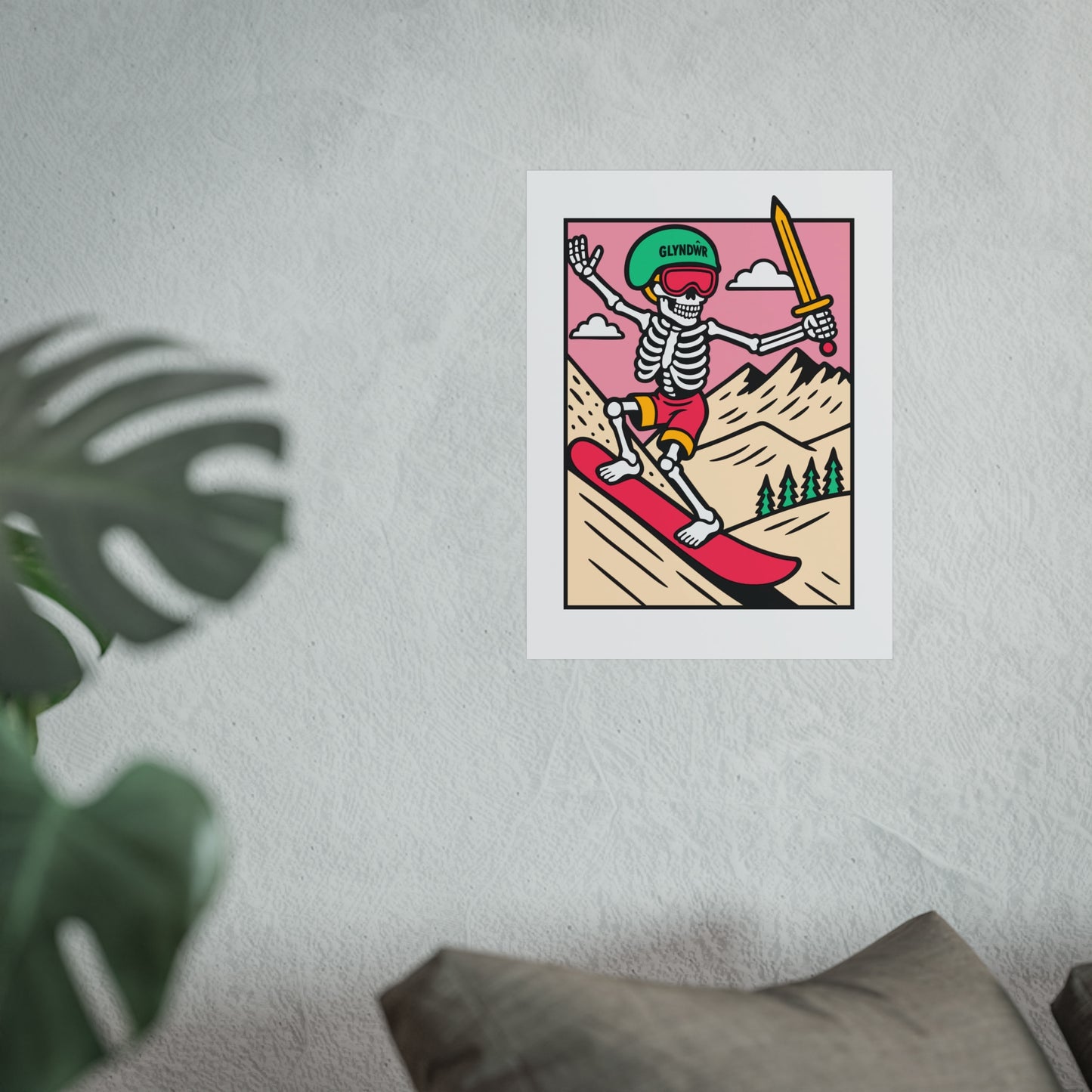Owain Glyndŵr Snowboarder Fine Art Poster