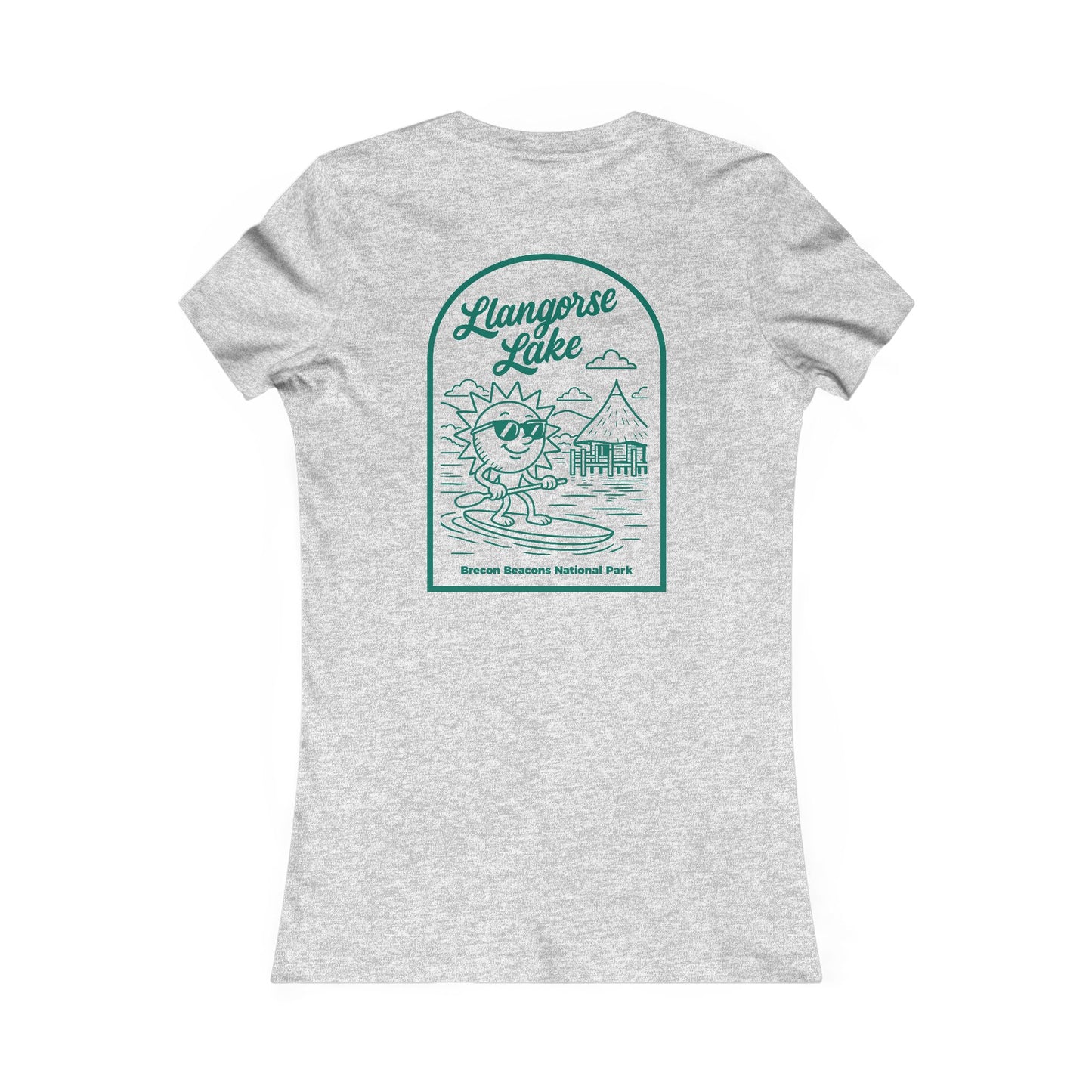 Women's Vintage Llangorse Lake Tee - Paddleboard Sun Graphic (Double Sided)