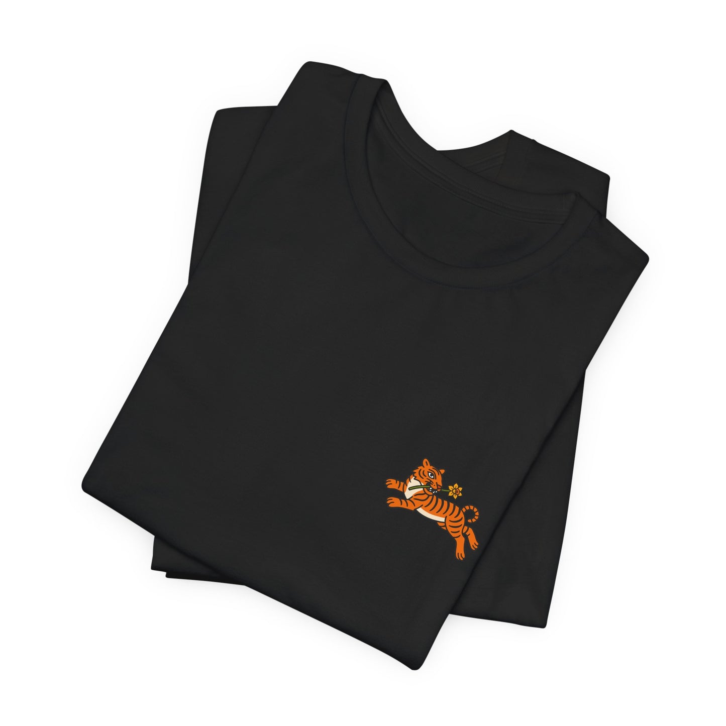 Tiger & Daffodil Minimal Graphic T-Shirt (Unisex)