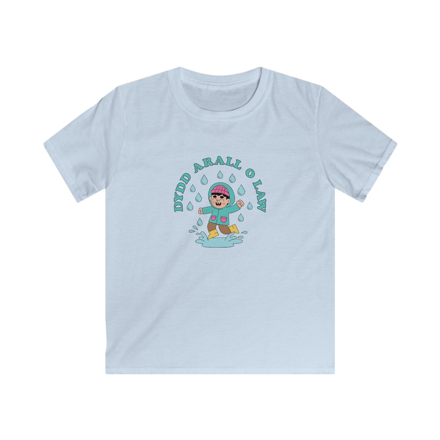 Kids Tee — "Dydd Arall O Law" - Cute Rainy Day Graphic Tee