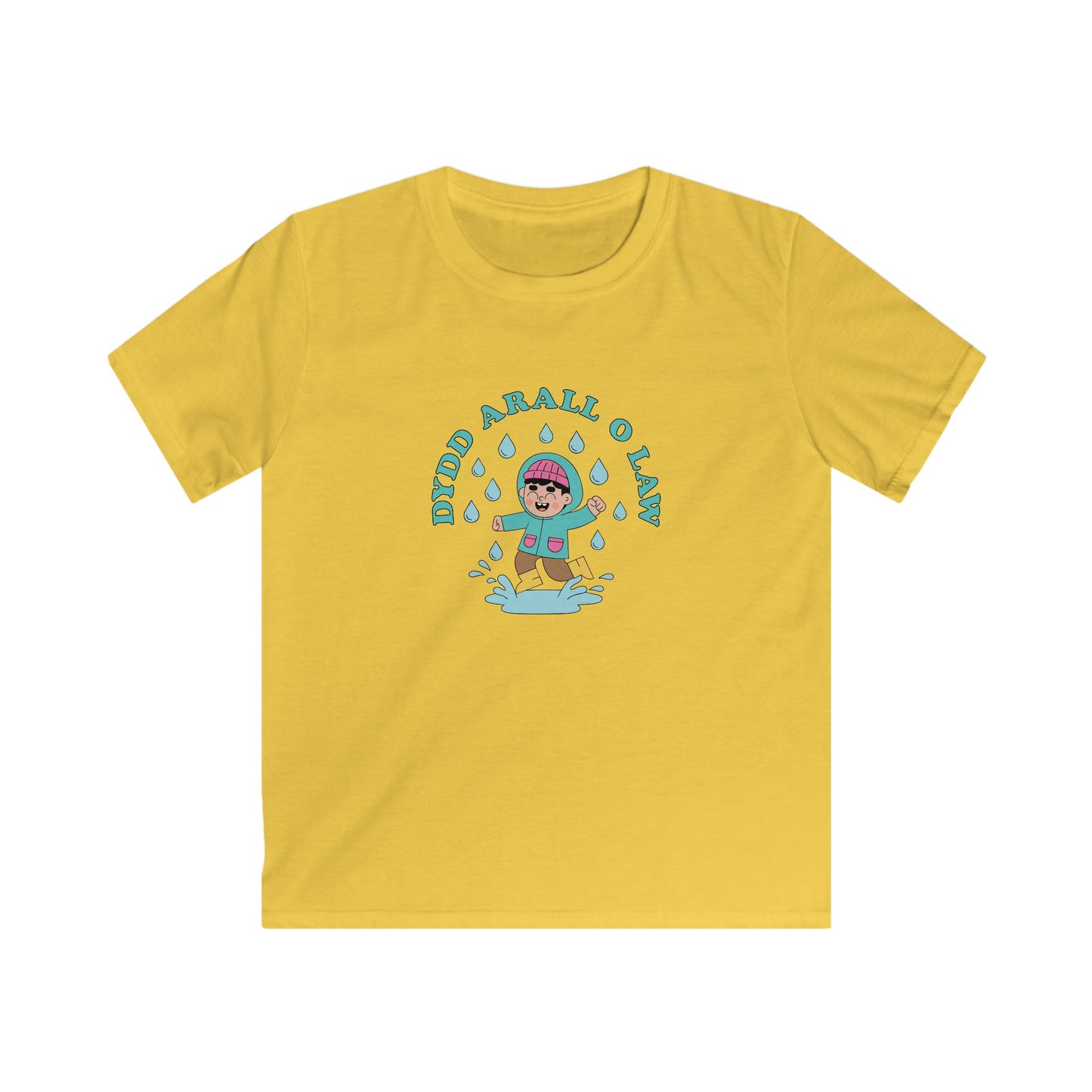 Kids Tee — "Dydd Arall O Law" - Cute Rainy Day Graphic Tee