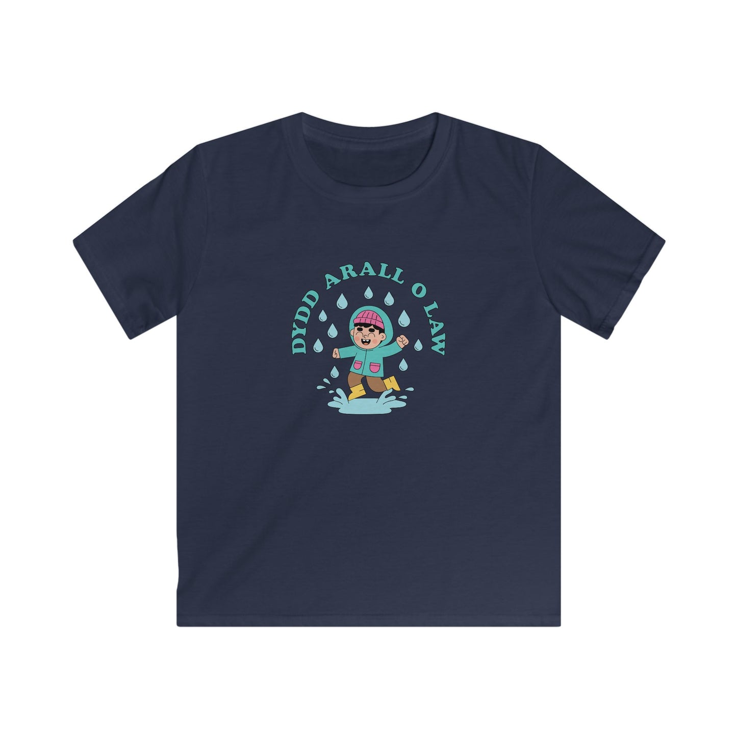 Kids Tee — "Dydd Arall O Law" - Cute Rainy Day Graphic Tee