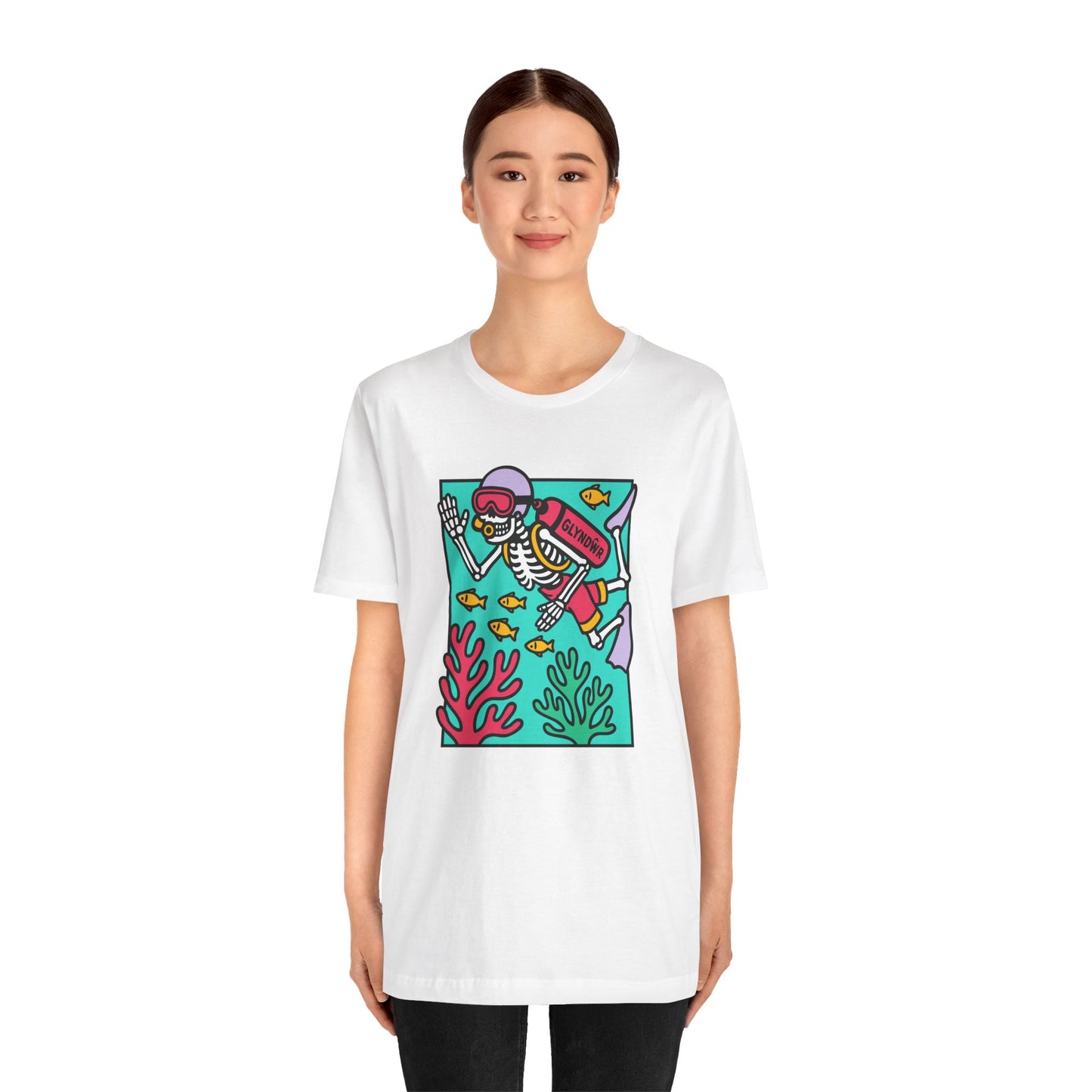 Skeleton Glyndŵr Scuba Diver Unisex Tee