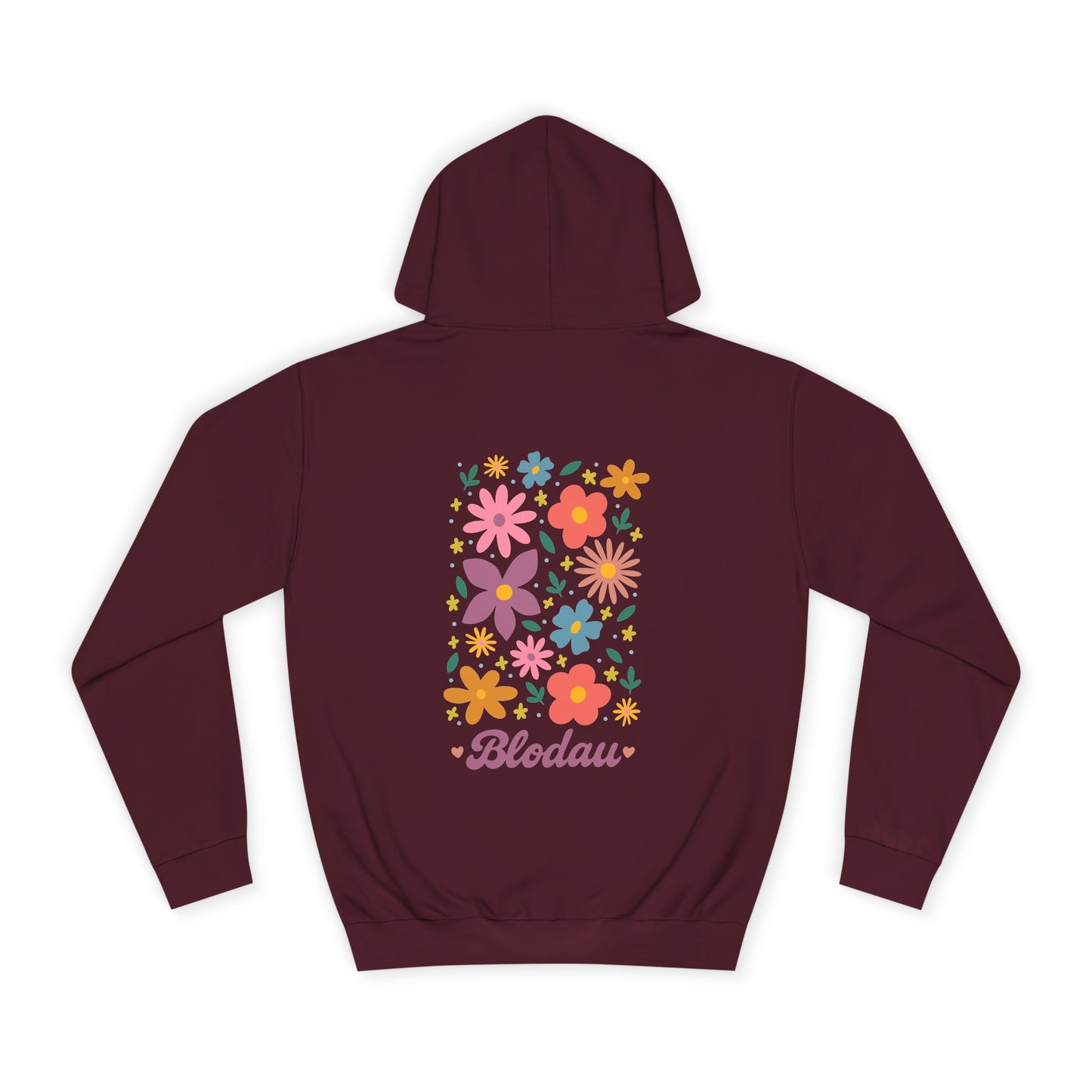 Retro Floral 'Blodau' Unisex Hoodie (Double Sided)
