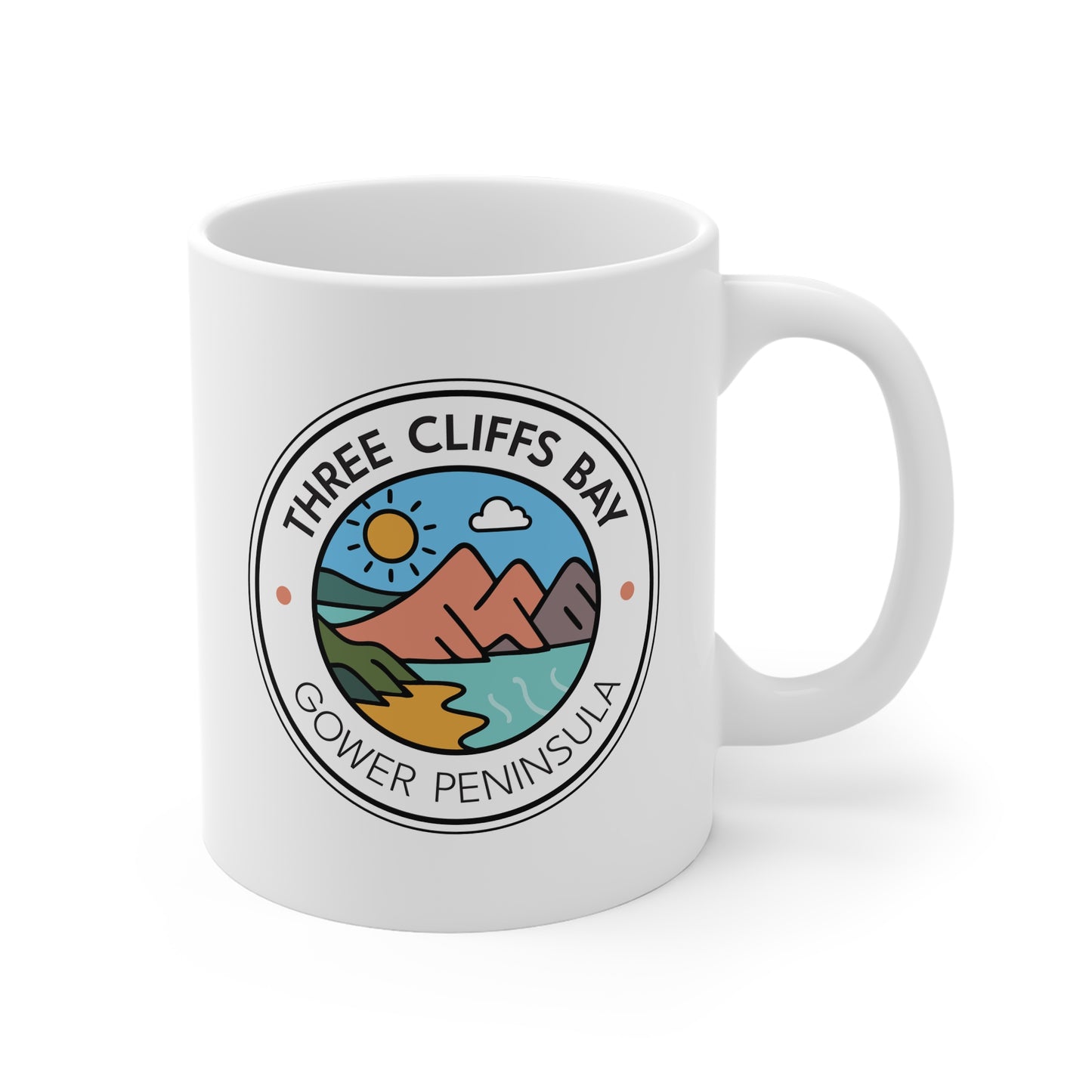 Three Cliffs Bay Ceramic Mug - Gower Peninsula