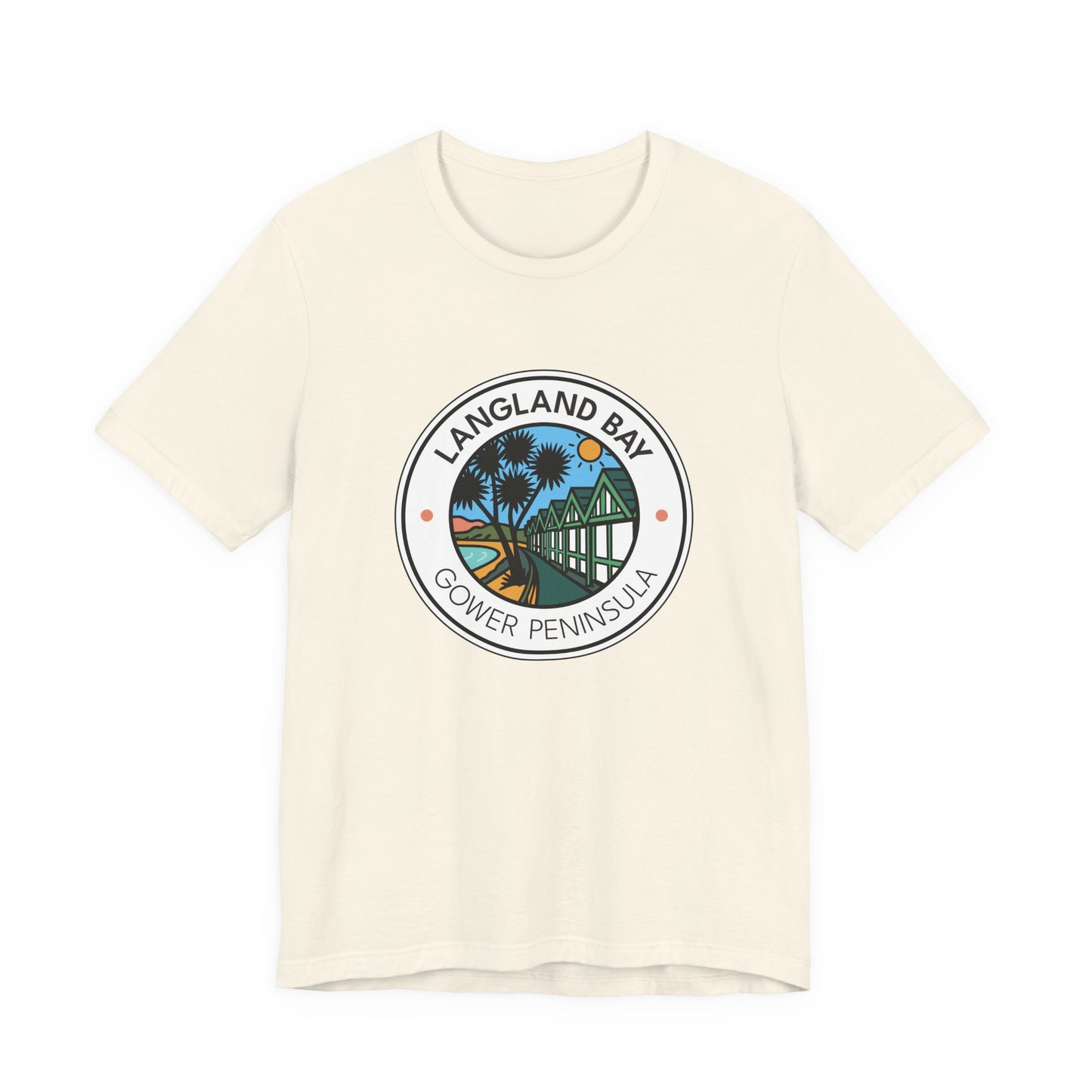 Langland Bay Gower Peninsula Beach T-Shirt (Unisex) - Coastal Surf & Sun Graphic Tee