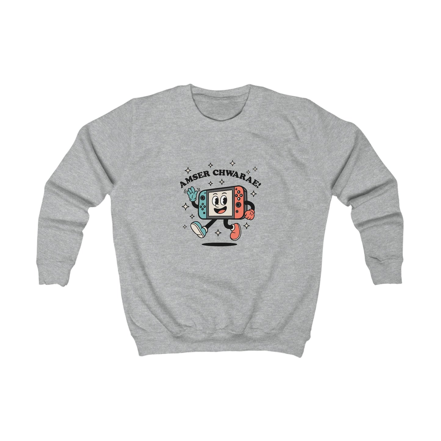 Kids Welsh Gamer Jumper  "Amser Chwarae" Cute Retro Switch Style Character