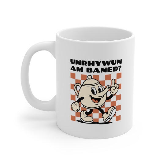 'Unrhywun Am Baned?' Vintage Teapot Mug