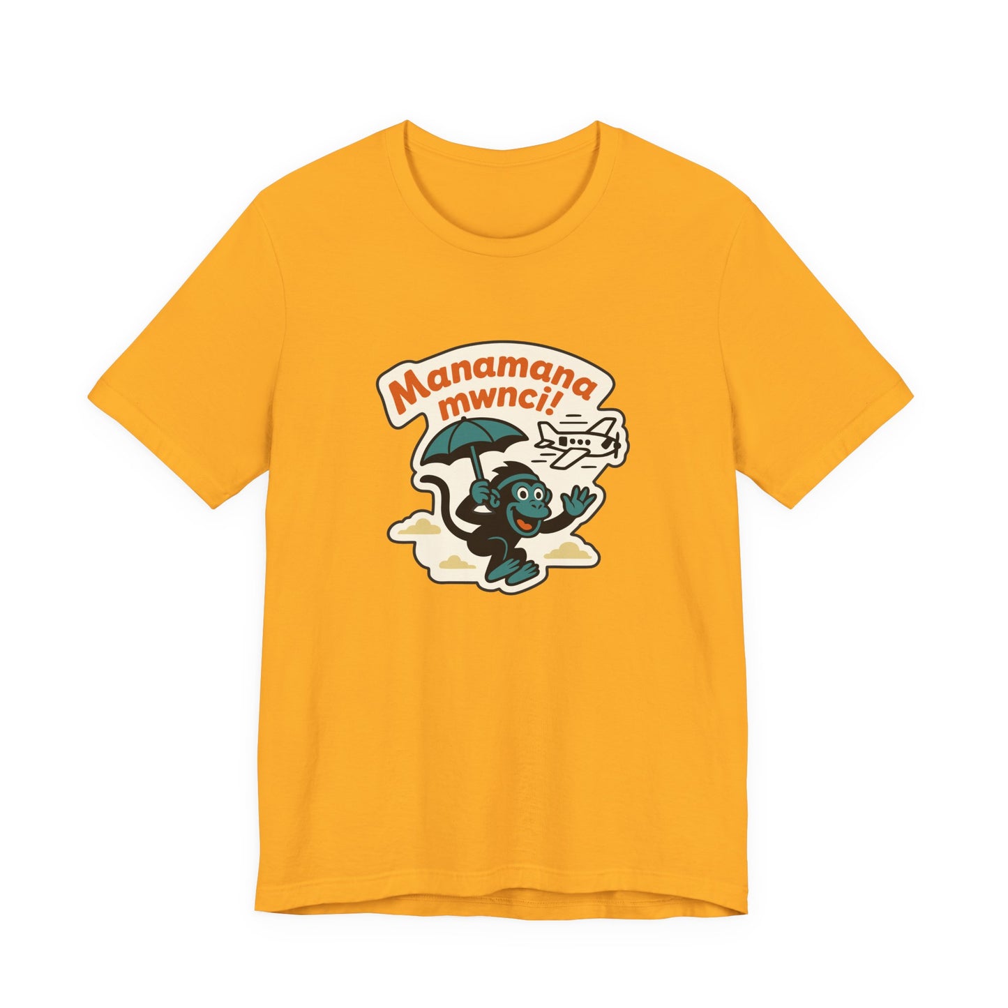 "Manamana Mwnci!" Retro Cartoon Crazy Monkey T-Shirt